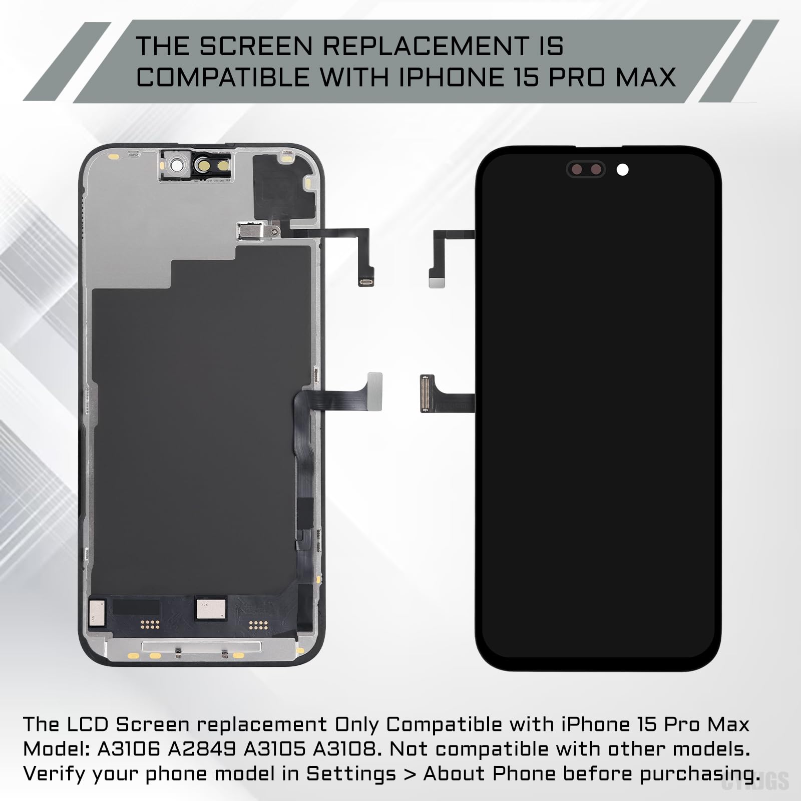 Amazon.com: CYKJGS for iPhone 15 Pro Max Screen Replacement 6.7